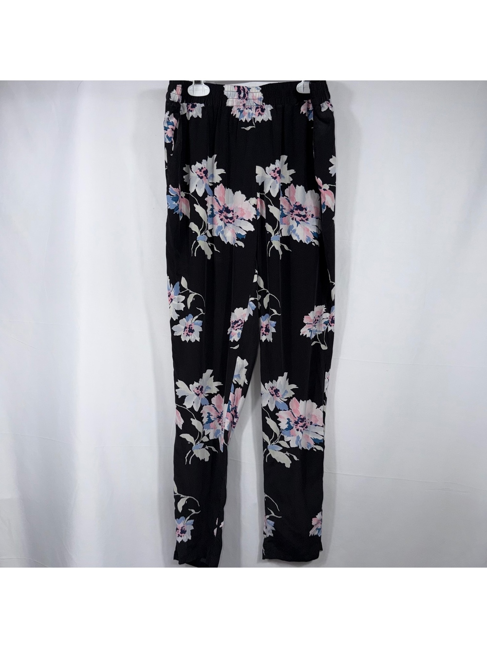 Joie Women’s Black Floral Pull-On Pants Size Medium